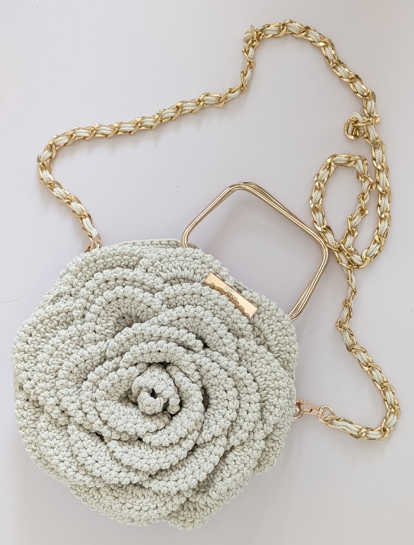Rosetta Crossbody| Crochet Handmade Bag | Color Ecru