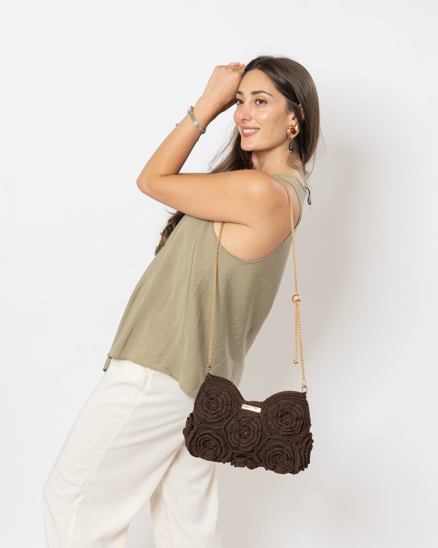 Aurora Tote | Crochet Handmade Bag | Color Dark Chocolate Brown