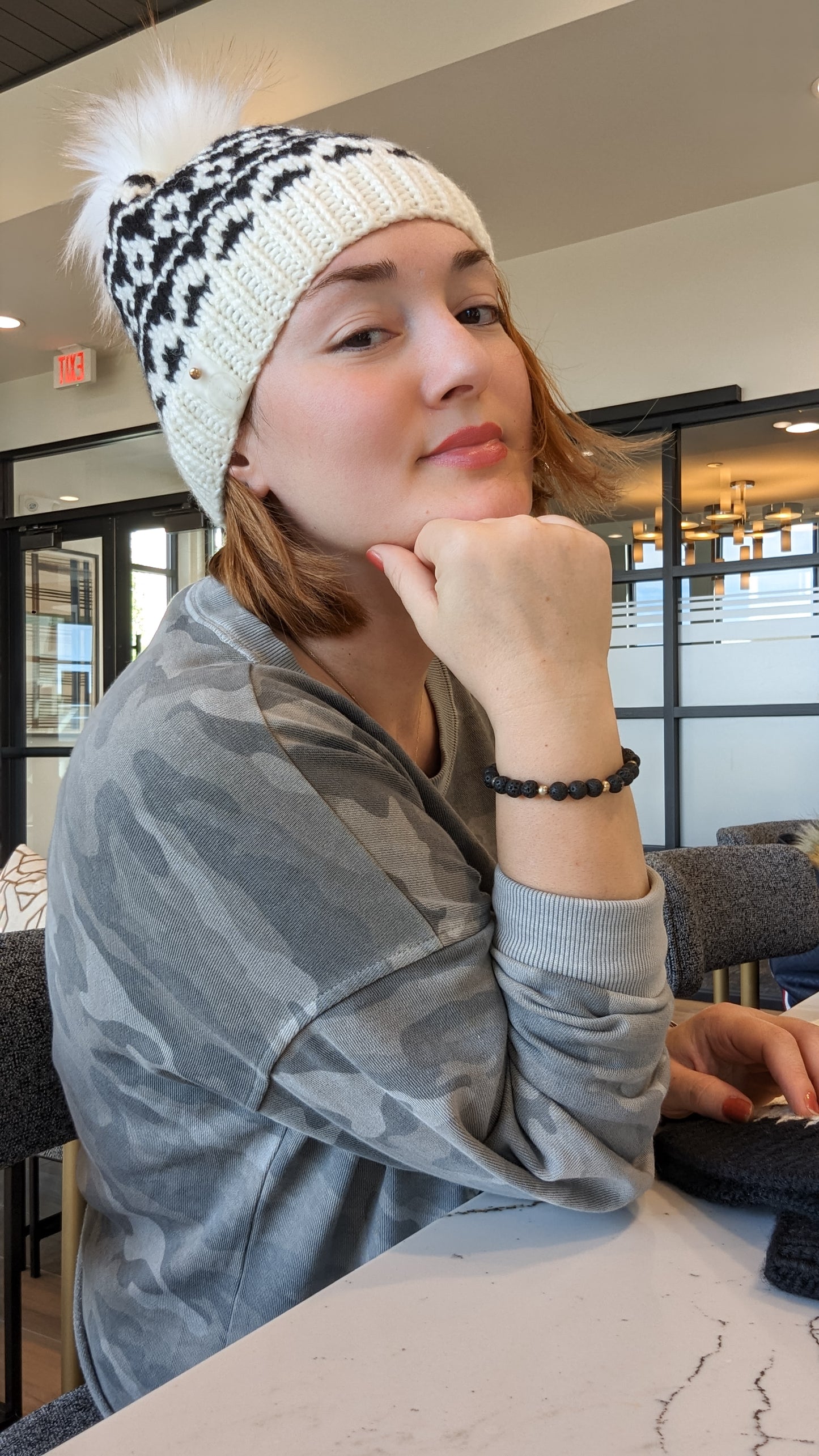 Black and White Wool Hat