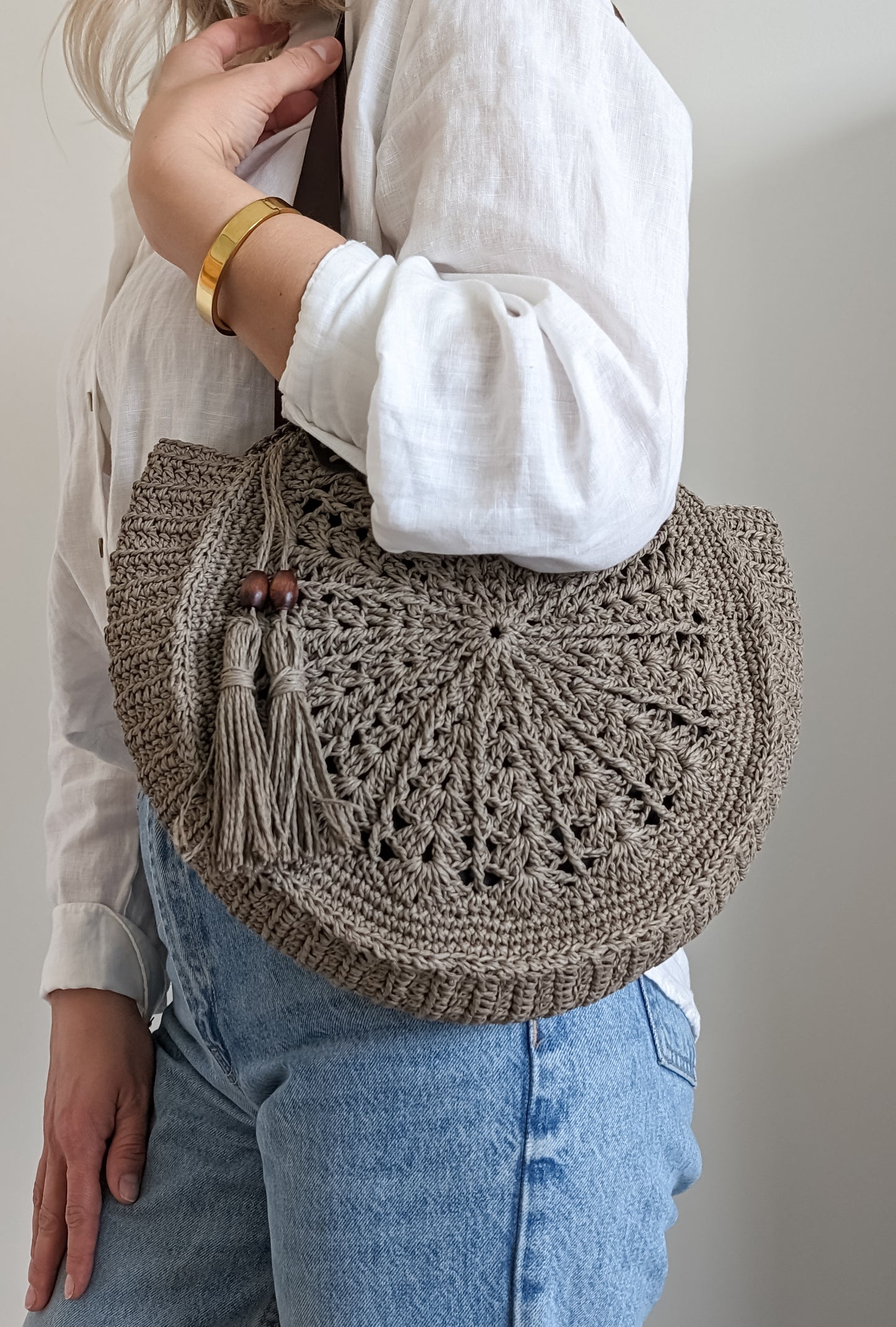 "Circa Bag" • Color Mink • Summer Bag with Cotton Lining