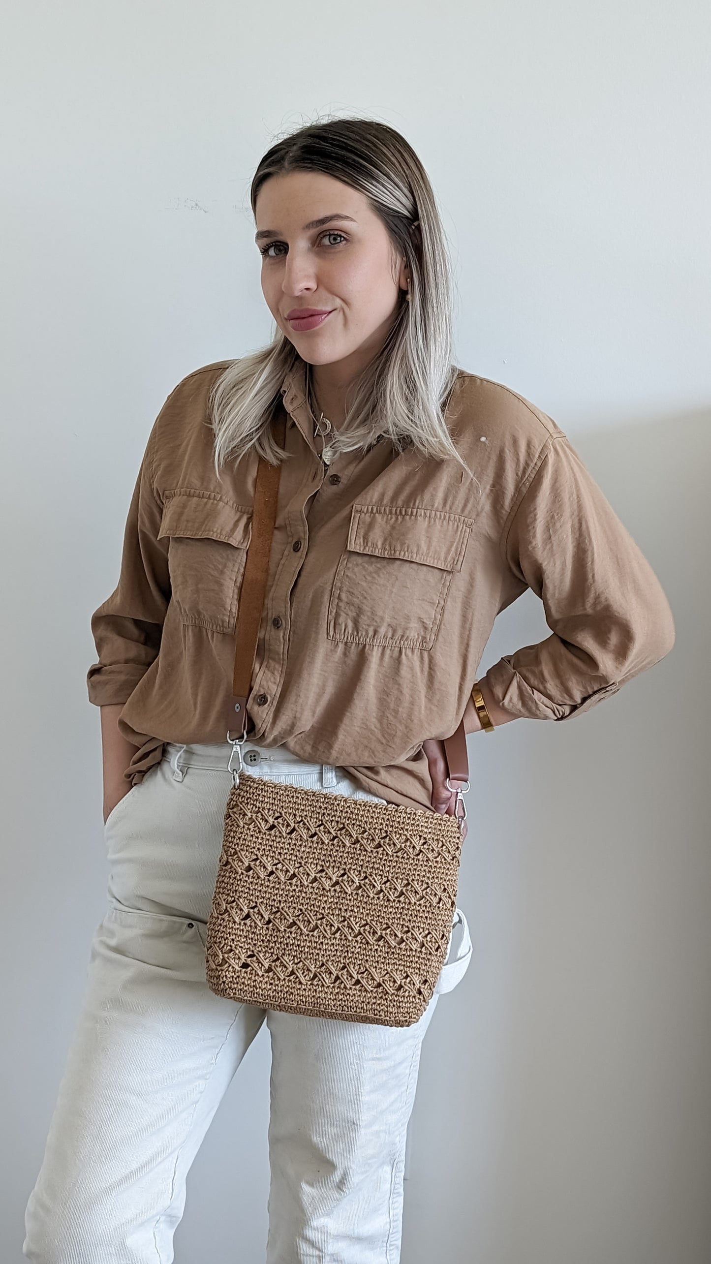 "TwistSling" Crossbody Bag• Summer Bag with Cotton Lining