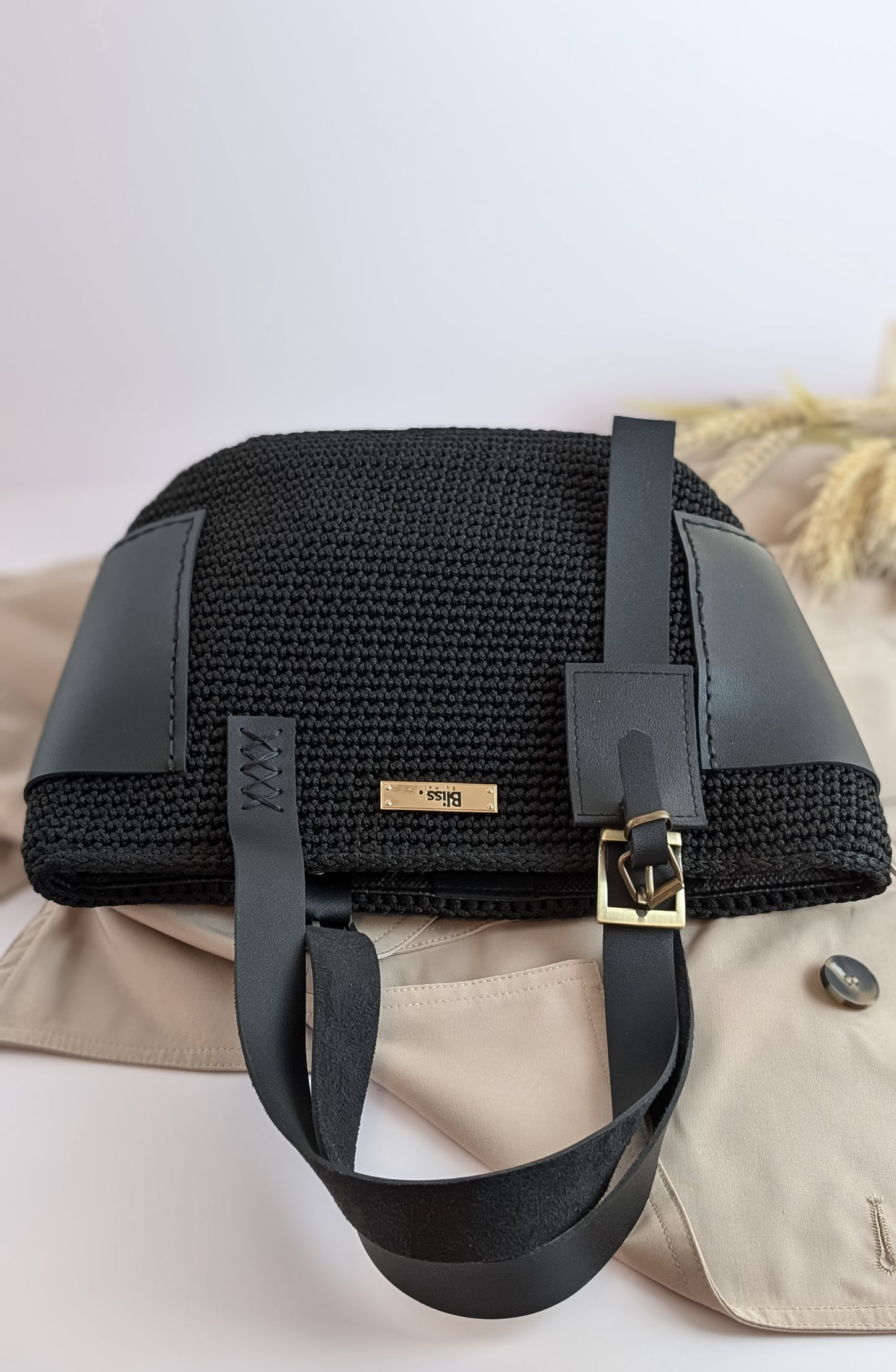 Chloe Bag | Handmade Crochet + Faux Leather Small Tote Bag