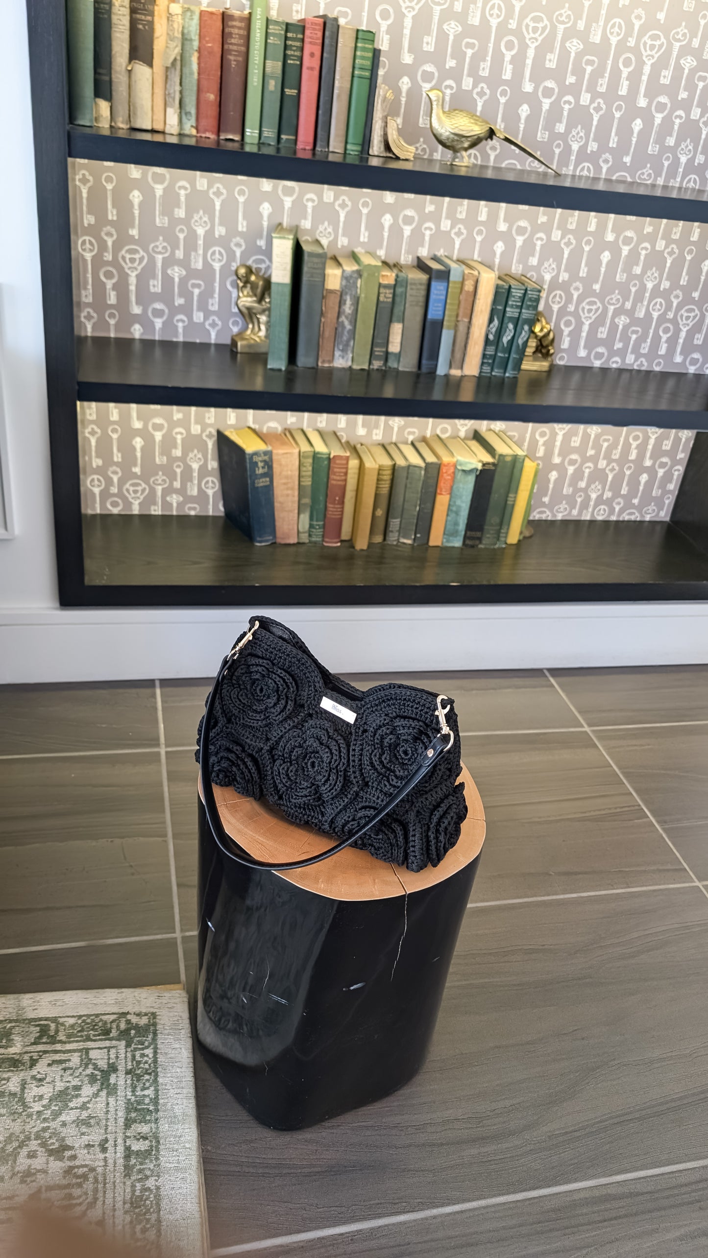 Aurora Tote | Crochet Handmade Bag| Color Black