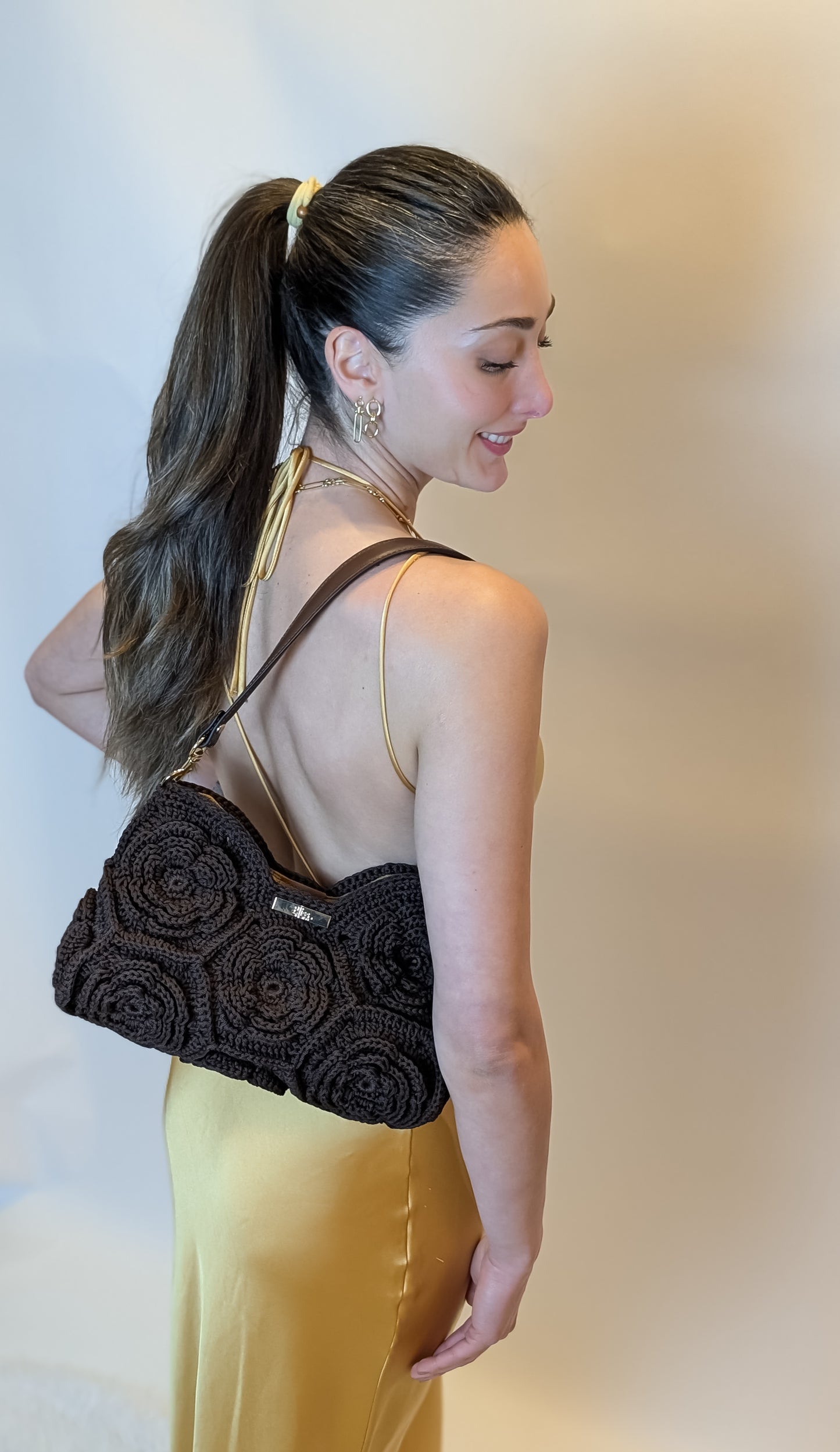 Aurora Tote | Crochet Handmade Bag| Color Black