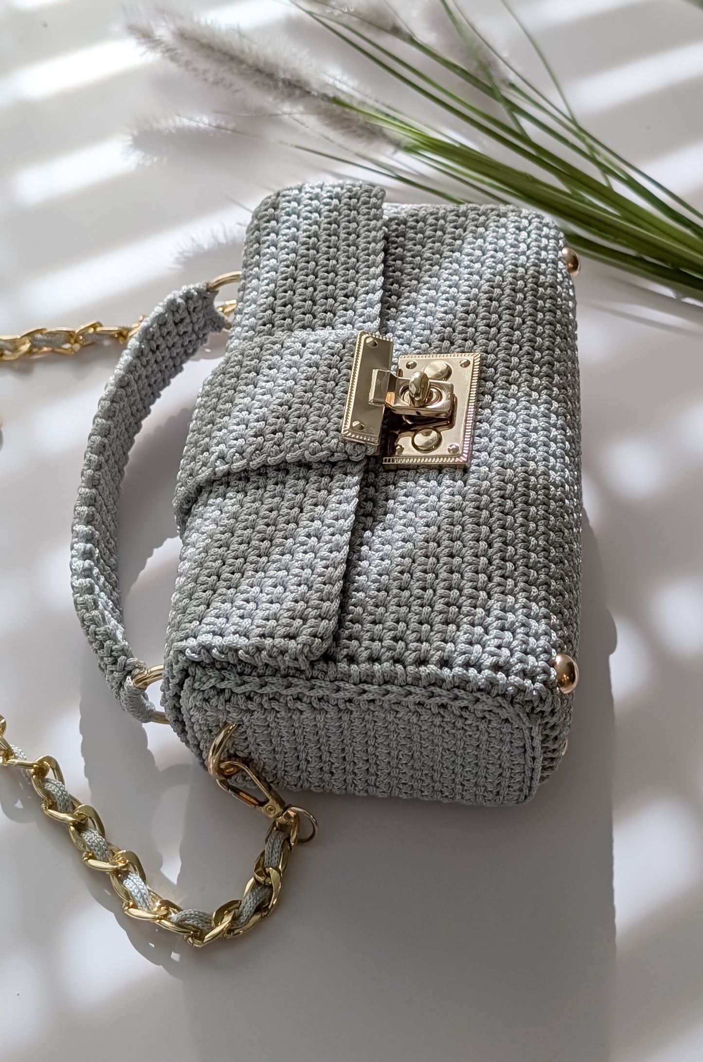 Cara Bag | Handmade Crochet| Crossbody Bag | Color Light Gray