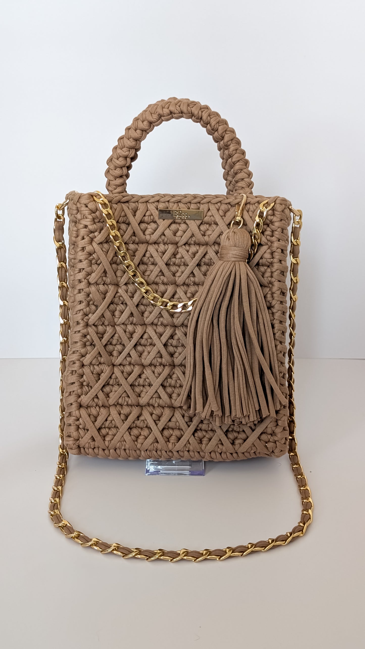 Carol Bag| Crochet Handmade Bag| Color Light Brown