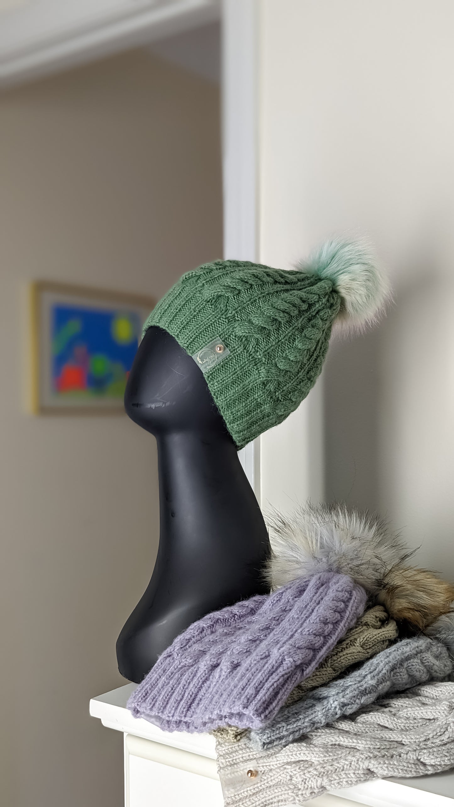 Cable Knit Acrylic Fluffy Soft and Warm Beanie