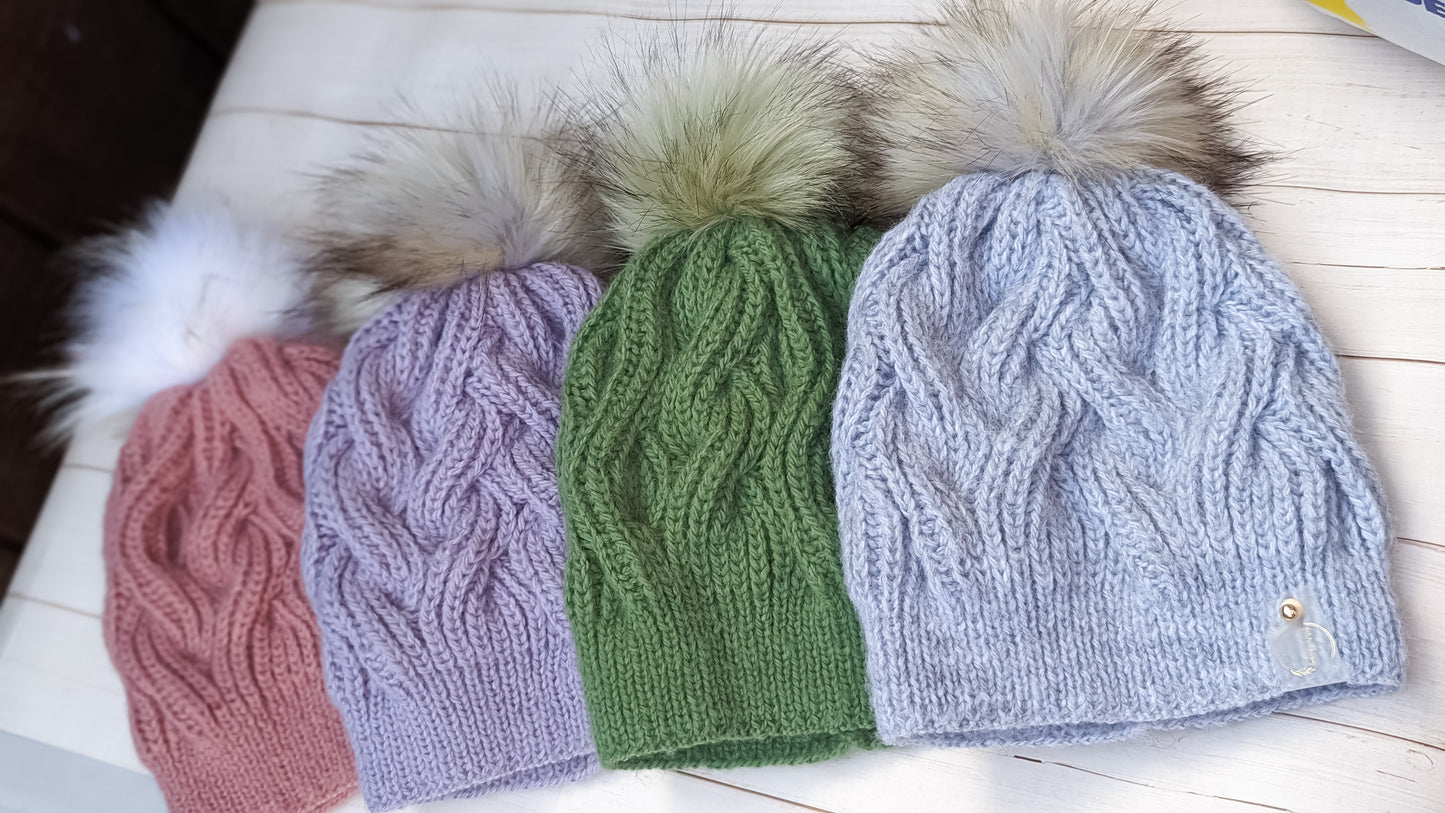 Fluffy Braided Beanie/ Warm and Very Soft