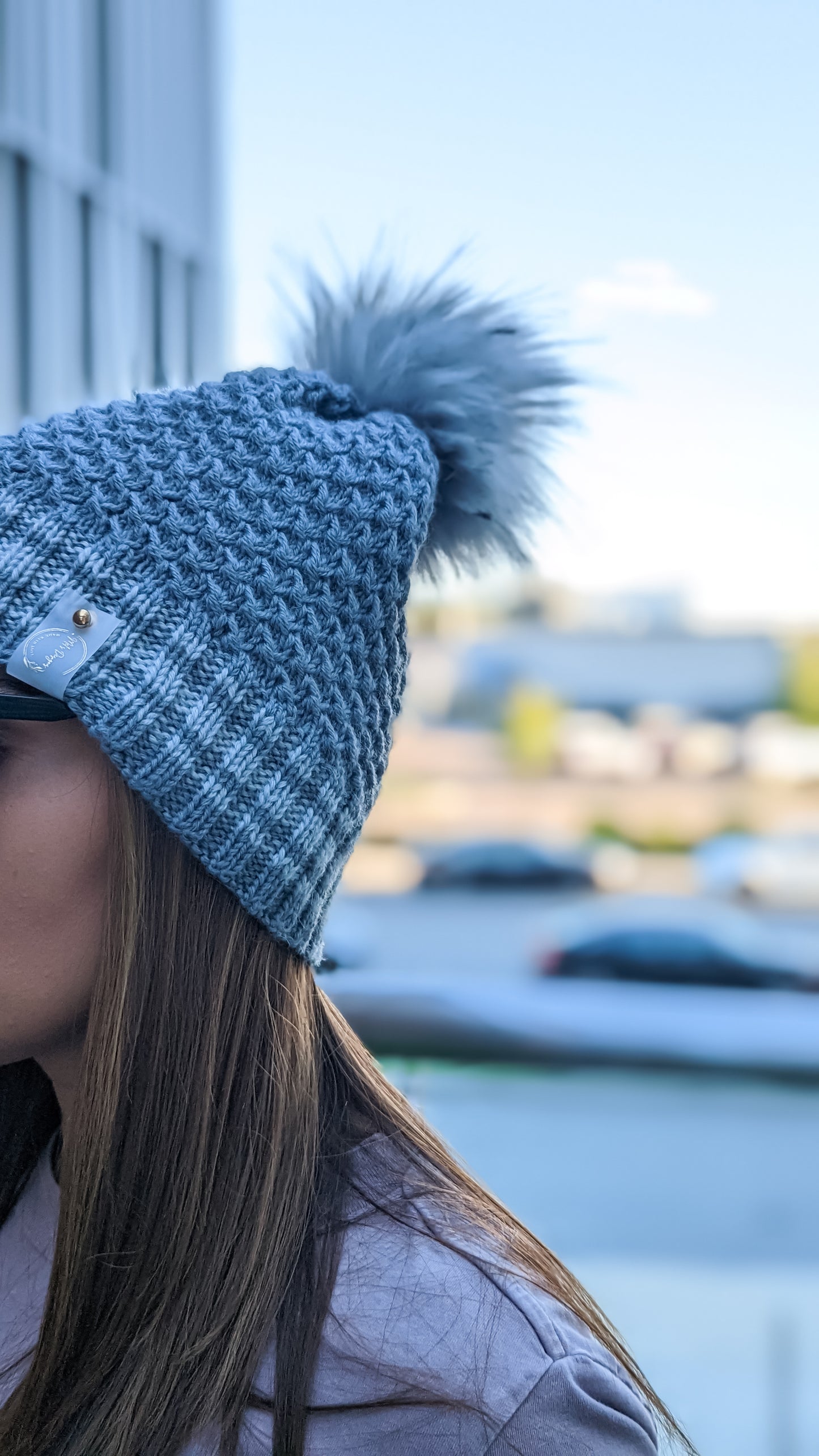Stone | Merino Wool Knit Hat | Removable Pom Pom