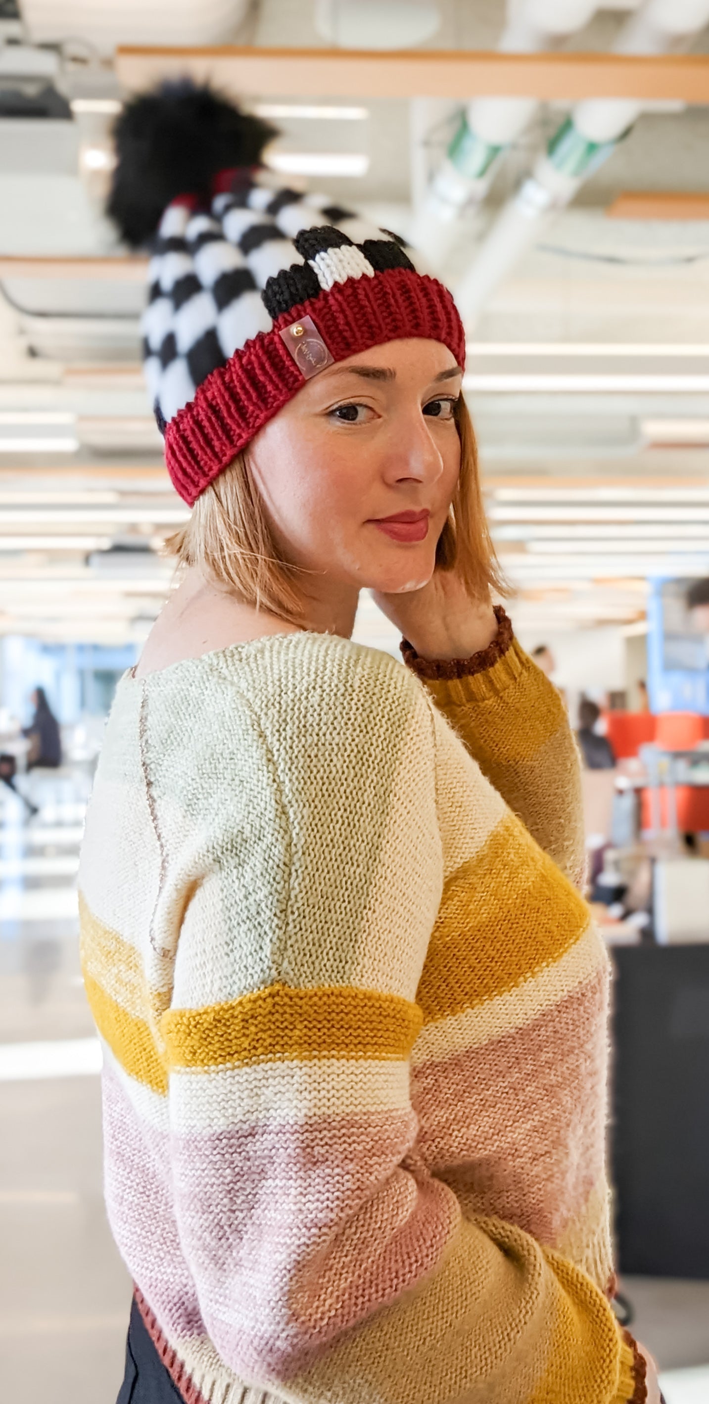 Checkerboard Wool Hat
