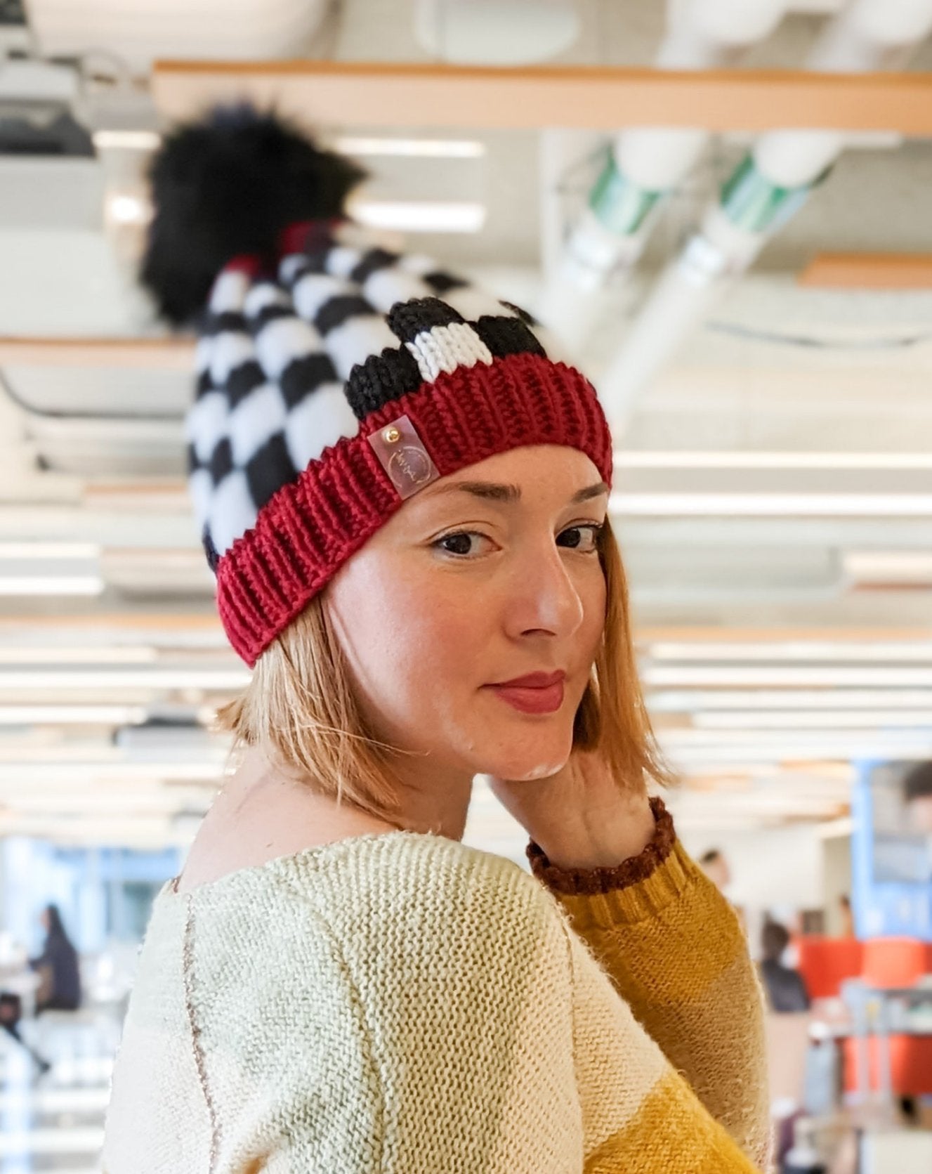 Checkerboard Wool Hat