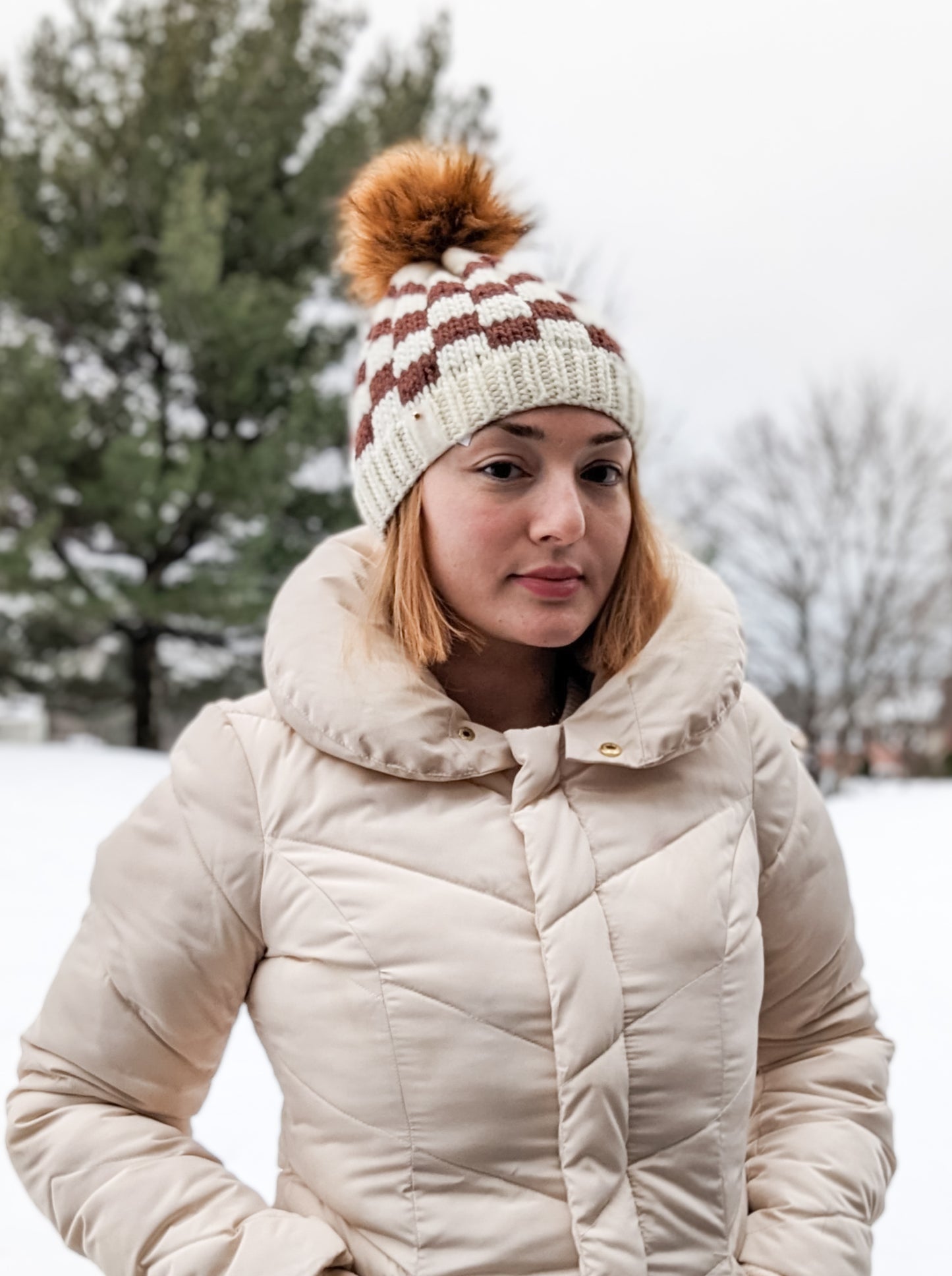 Checkerboard Wool Hat