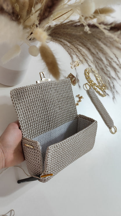 Cara Bag | Handmade Crochet| Crossbody Bag | Color Light Cream