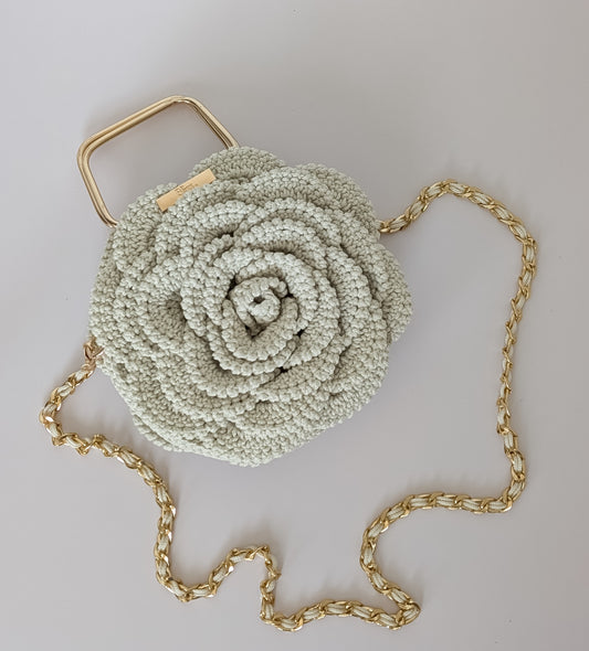 Rosetta Crossbody| Crochet Handmade Bag | Color Ecru