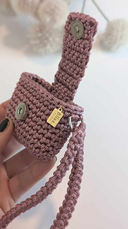 Crochet Airpod Case| Color Dusty Rose