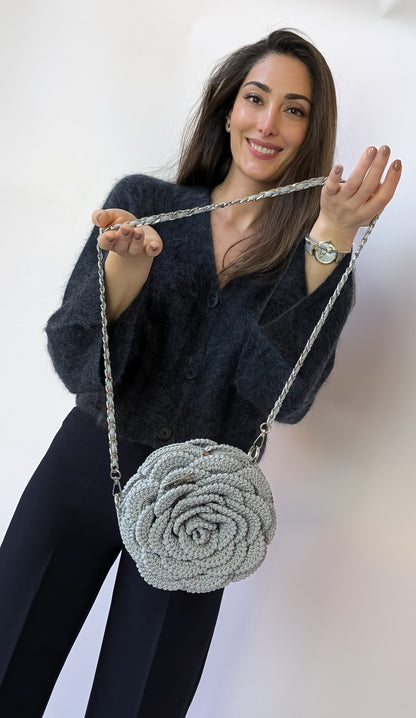 Rosetta Crossbody | Crochet Handmade Bag | Color Cream