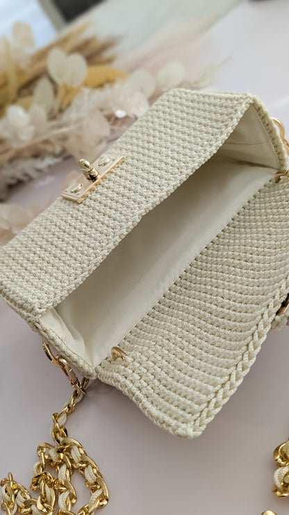 Cara Bag | Handmade Crochet| Crossbody Bag | Color Light Cream