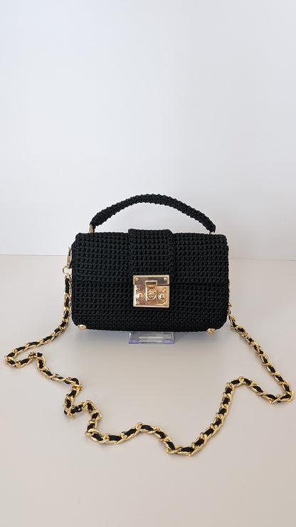 Cara Bag | Handmade Crochet| Crossbody Bag | Color Black