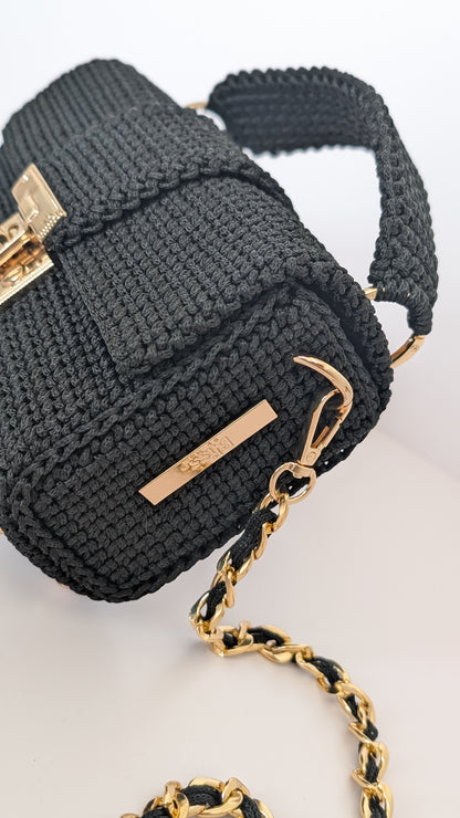 Cara Bag | Handmade Crochet| Crossbody Bag | Color Black